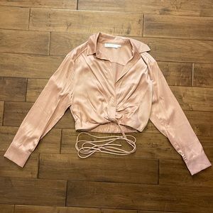 Astr The Label Perry Satin Blouse